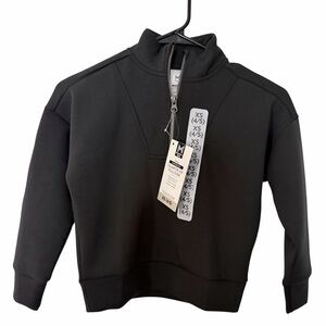 Kids Black Quarter-Zip Pullover Sweatshirt - XS